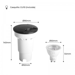 Foco de piso encastrável LED FUMAGALLI CECI 90 2L GU10 3.5W IP67