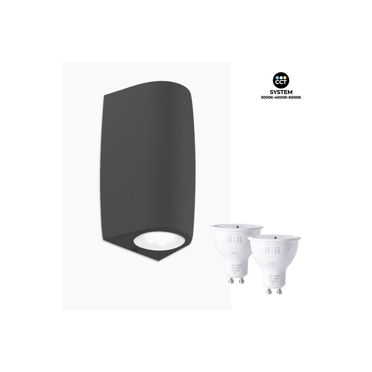 Aplique de Parede LED de Exterior com Luz para Ambos Lados FUMAGALLI MARTA GU10 3,5W