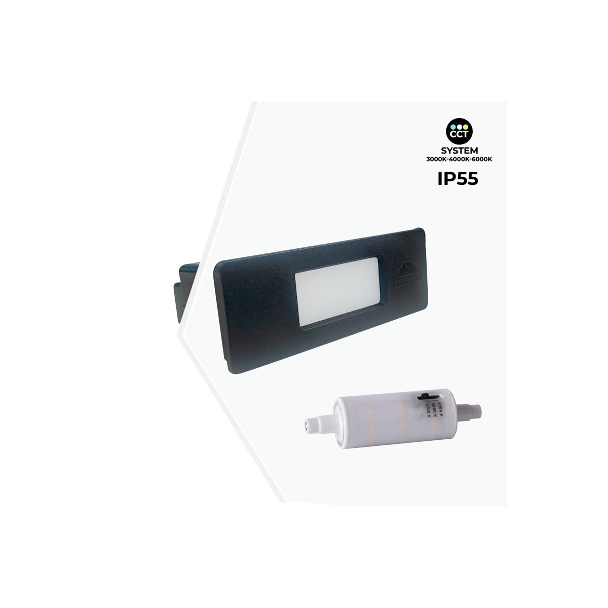 Luminária de parede FUMAGALLI NINA 150 R7S 3.5W IP55 encastrável LED