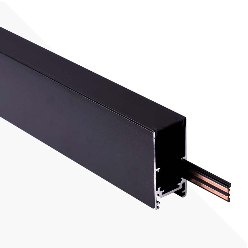 Carril magnético de superfície de 20mm - 48V - cor preta