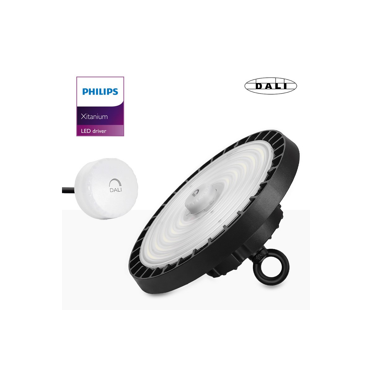 Campânula LED 200W com driver PHILIPS e controlo DALI IP65