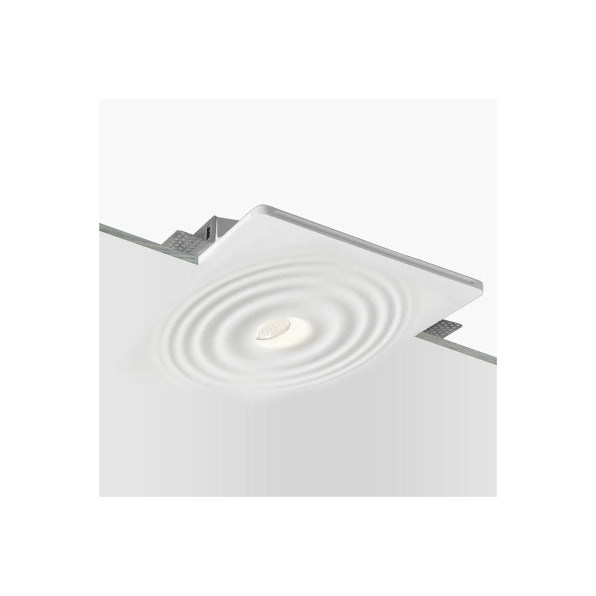 Luz de teto embutida de gesso de efeito onda  300x300mm - GU10