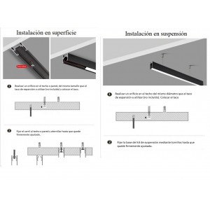 Modo de instalação do sistema de iluminação de carril magnético