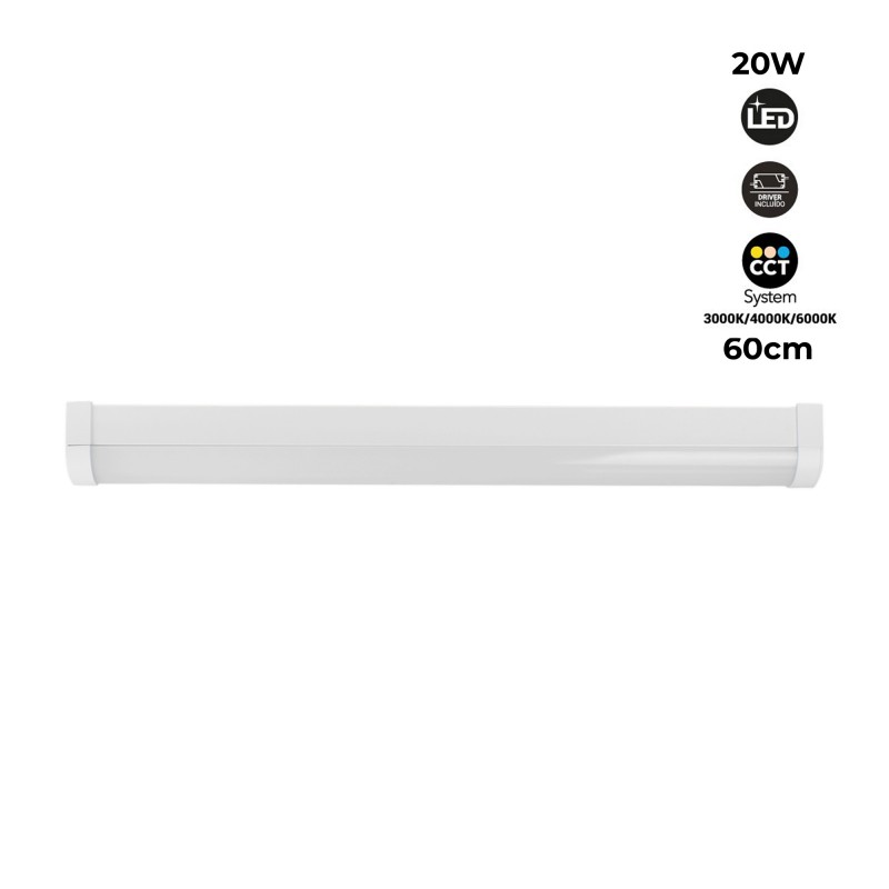 Luminária linear LED de alta potência CCT - 20W - 60cm