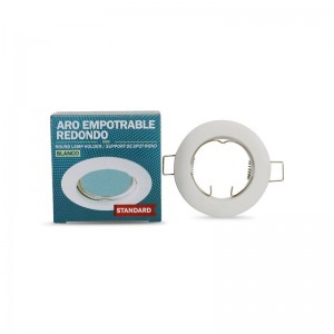 Aro downlight encastrável circular fixo para lâmpada GU10 / GU5.3