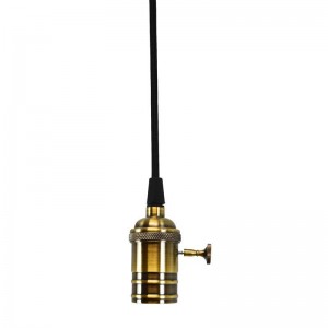 Porta-candeeiro Suspenso Vintage Bronze com interruptor