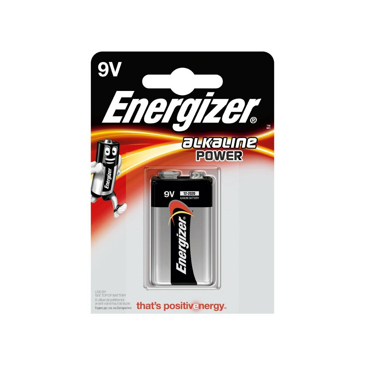 Pilha Energizer Alkaline Power 6LR61 (9V) Blister de 1 Um.