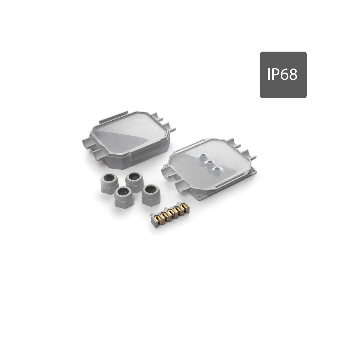 Caixa de ligações estanque Readybox 120 com gel isolante integrado IP68 com 5 conectores 6MM2