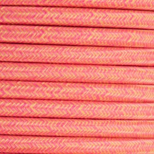 Cabo elétrico têxtil estilo nórdico 2X0,75 cor tigre (rosa e amarelo)