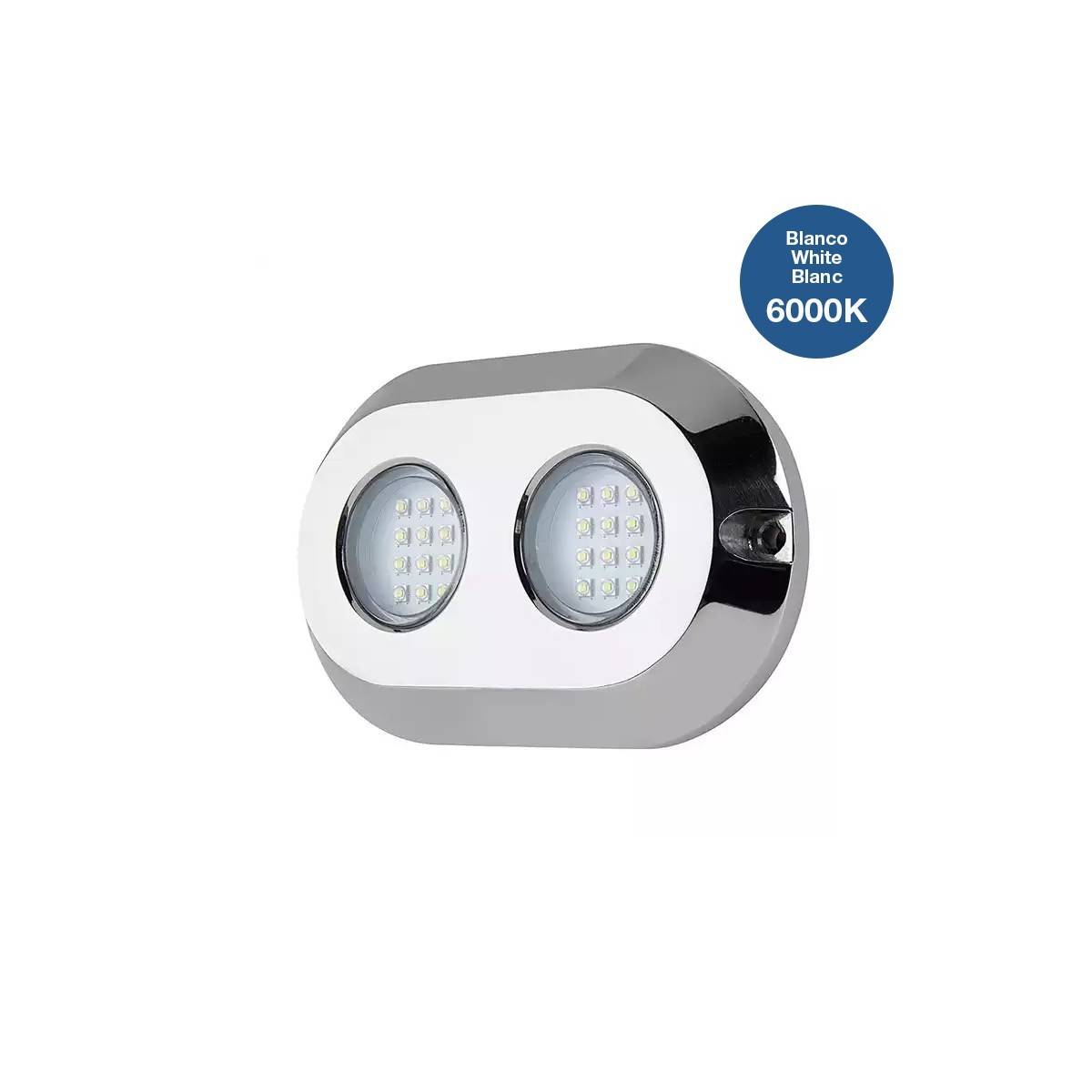 Luz LED subaquática de superfície para barcos 120W 9-32V IP68 aço inox 316L