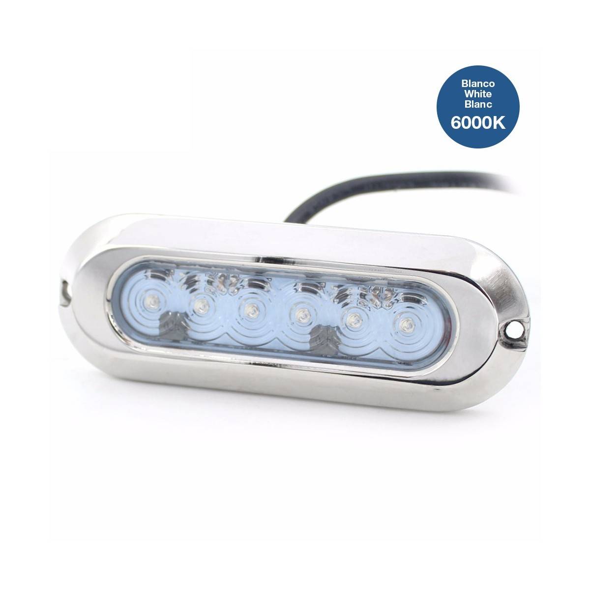 Lâmpada LED de superfície submersível SLIM 30W 9-32V inox 316L IP68