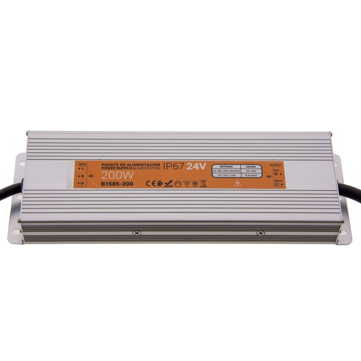 Fonte de alimentação estanque compacta 24V 200W IP67