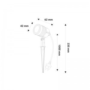 Foco LED com estaca 3W 230V IP65